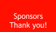 Sponsors Thank you!